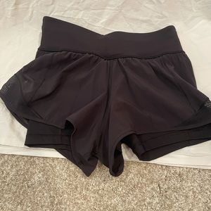 Black Lululemon shorts- Mesh with spandex attached